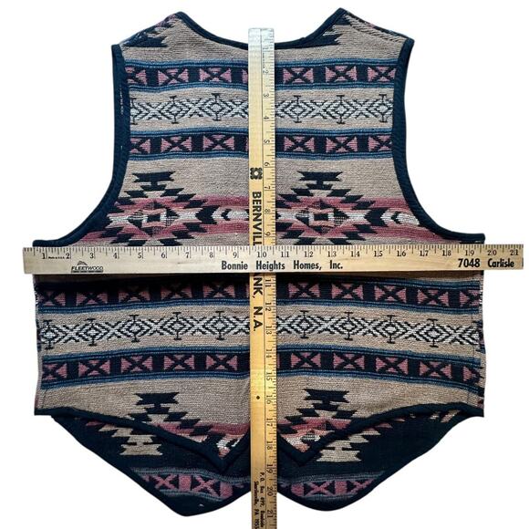 Vintage New Identity Western Canvas Aztec Vest Size Medium - Picture 3 of 4